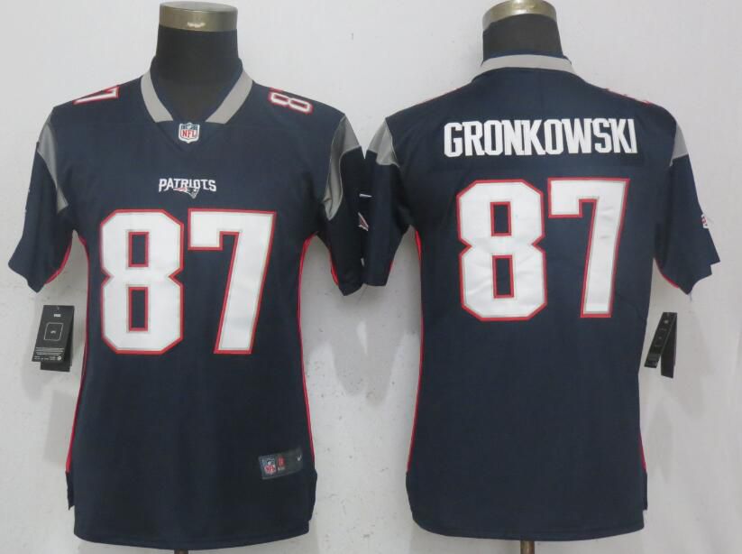 Women New England Patriots 87 Gronkowski Navy Blue Vapor Untouchable Playe Nike NFL Jerseys